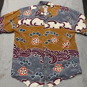 Vintage The Territory Ahead Hawaiian Shirt Mens XL Colorful Abstract Art Camp